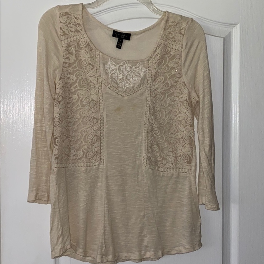 Jessica Simpson cream with laced Medium top
